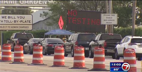 Coronavirus Test Site At Hard Rock Stadium Reaches Capacity 